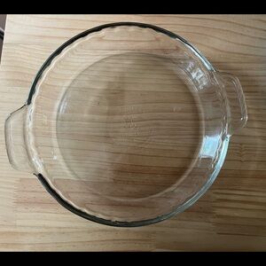 Vintage Anchor Hocking USA Heavy 2+ lb Clear Glass 9.5” 24cm Pie Bake Pan Plate